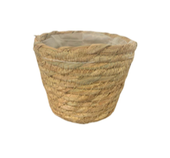 Basket Style Seagrass Natural Plant Pot | 12cm