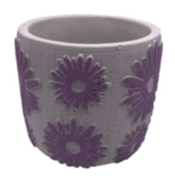 Daisy Style Lilac Ceramic Plant Pot | 11cm