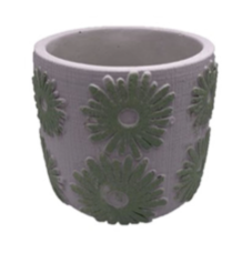 Daisy Style Sage Ceramic Plant Pot | 11cm